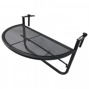 Image of Outsunny Hanging Rail Table, 60Lx45Wx50H cm-Black