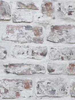 Image of Arthouse Whitewashed Brick Wall Wallpaper