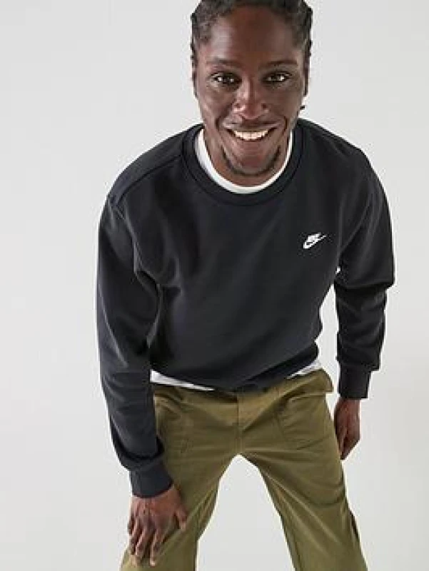 Image of Nike Sportswear Club Crew - Black Male 2XL