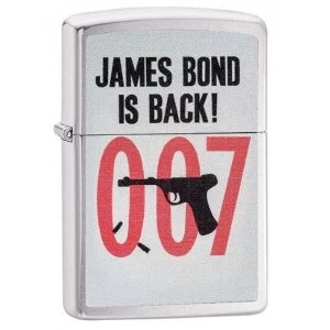 image of Zippo James Bond 007 Is Back Brushed Chrome Finish Windproof Lighter