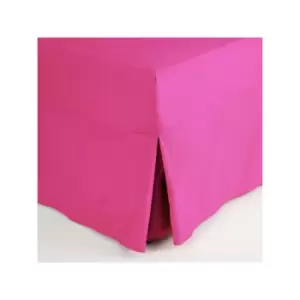 image of Belledorm Easycare Polycotton Percale 200 Thread Count Box Pleat Fitted Valance Sheet, Fuchsia, Single