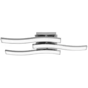 Image of Merano - Chibougamau Integrated LED Semi Flush Light Chrome Aluminium LED 63W 4100Lm 3000K