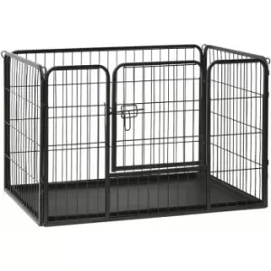 Image of Puppy Playpen Steel 91.5x59x61cm Vidaxl Black
