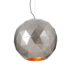 image of Premier Housewares Large Mateo Pendant Ceiling Light - Silver