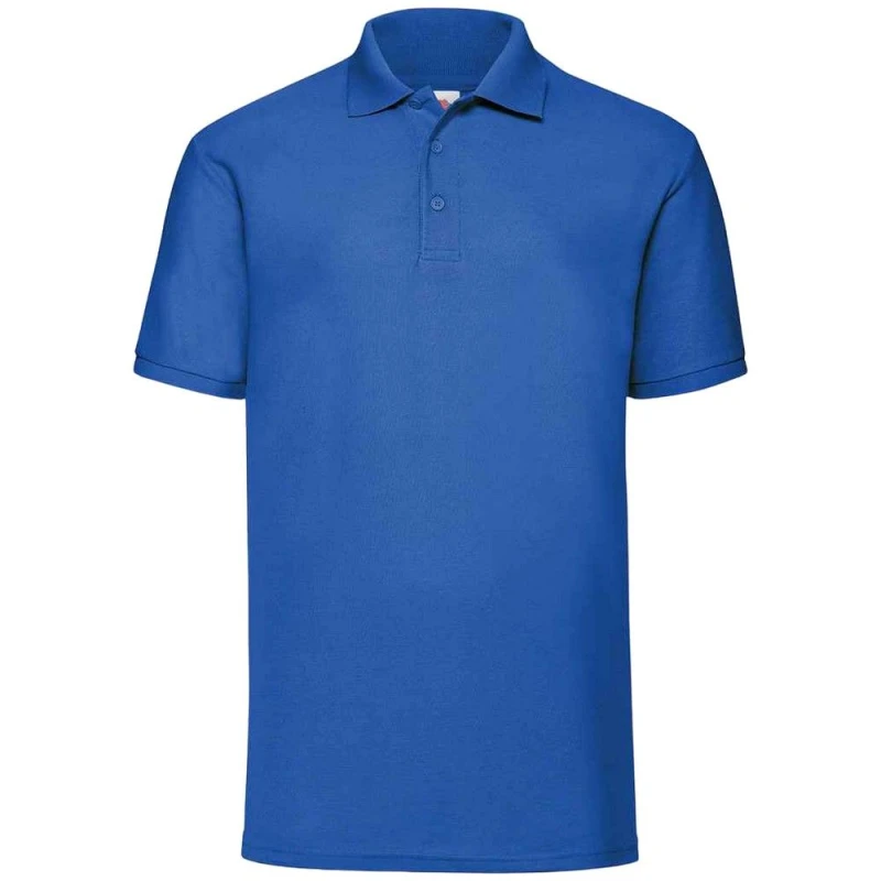 Image of Fruit Of The Loom Fruit of the Loom Men 65 35 Polo Shirt in Blue Size: Small Blue S Male 5063470627592