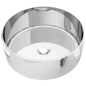 image of VidaXL Ceramic Wash Basin - Silver