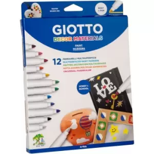 image of 453400 Decor Multisurface Art Markers Hangable Materials Box of 12 - Giotto