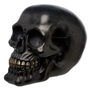 image of Gothic Metallic Black Skull Ornament