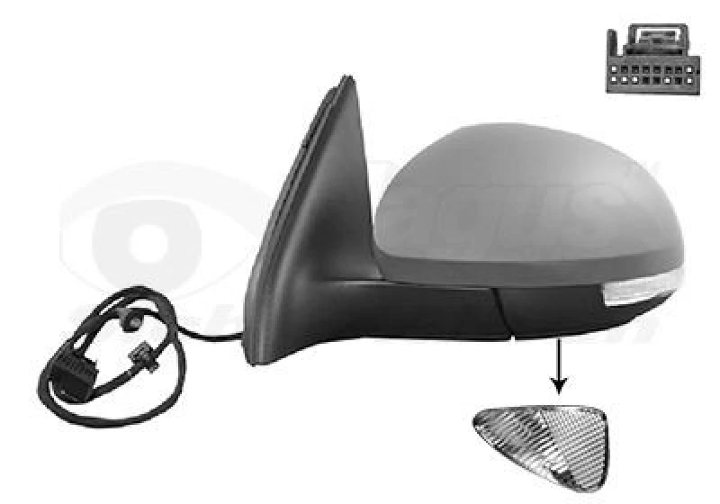 Image of VAN WEZEL Wing mirror VAN WEZEL 5745827