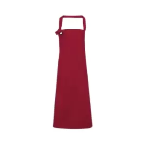 image of Premier Unisex Calibre Heavy Cotton Canvas Bib Apron (One Size) (Burgundy)