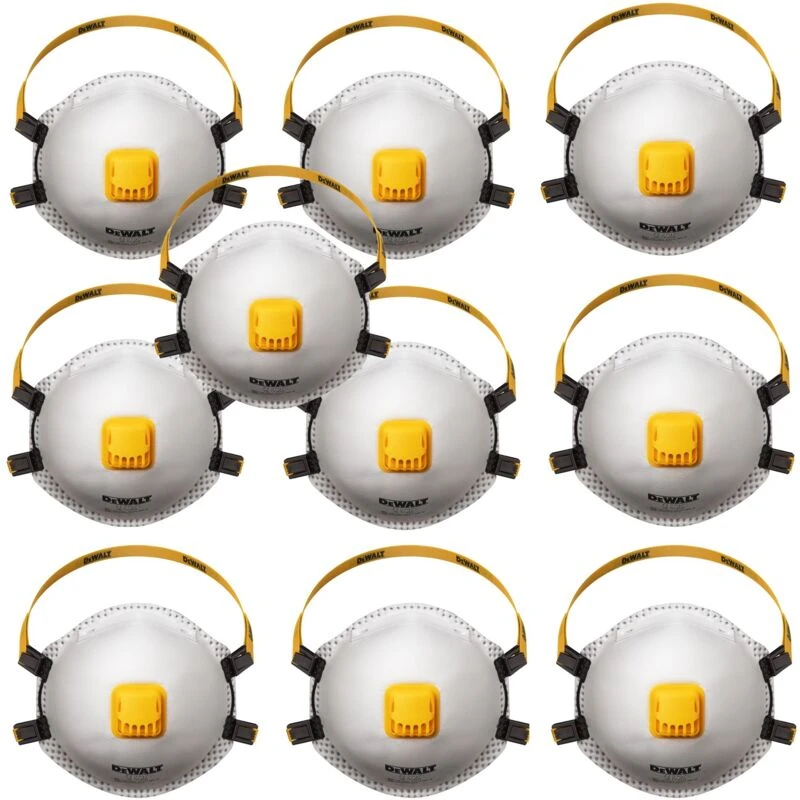 Image of DEWALT Respiration FFP2 Disposable Respirator Mask Pack Qty: Pack of 10