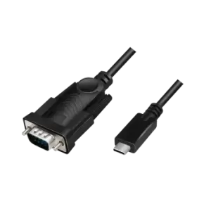 image of LogiLink USB 2.0 Type-C cable, C/M to DB9 (RS232)/M, Win11, black,...