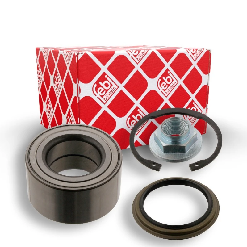Image of FEBI BILSTEIN 31566 Wheel bearing kit with axle nut, Front Axle Right, with shaft seal Wheel Bearing Kit (654)