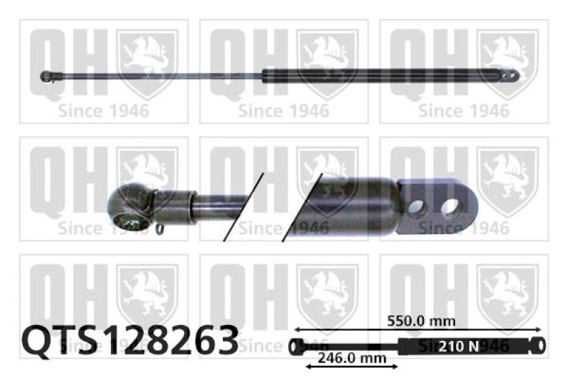 Image of QUINTON HAZELL Tailgate strut QUINTON HAZELL QTS128263