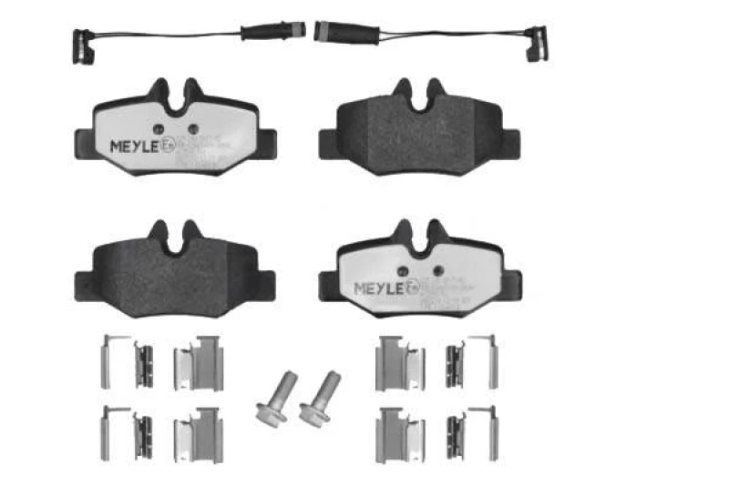 Image of MEYLE 025 240 0817/PD Brake pad set Rear Axle, incl. wear warning contact, with accessories, MEYLE-PD Quality, with brake caliper screws Brake Pad Se