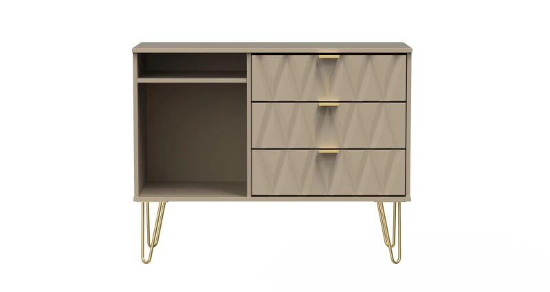 Image of Dallas 3 Drawer TV Unit In Mushroom (Ready Assembled)
