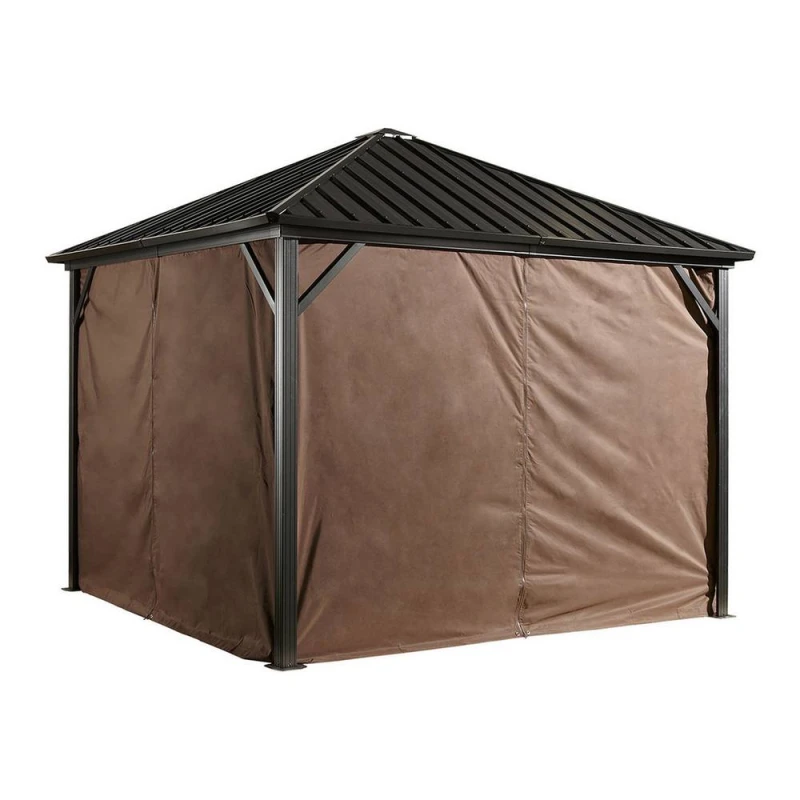 Image of Rowlinsons Curtains for Sojag Gazebo 3m x 3.7m - L370 x W300 x H201.93cm in Brown Brown Unisex