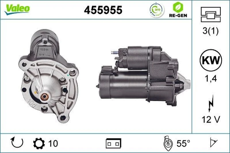 Image of Starter motor VALEO 455955