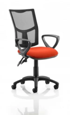 Image of Eclipse II Lever Task Operator Chair Mesh Back With Bespoke Colour Seat With loop Arms in Orange