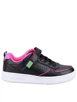 Image of Skechers Court Squad Color Remix Trainer, Black, Size 13.5 Younger