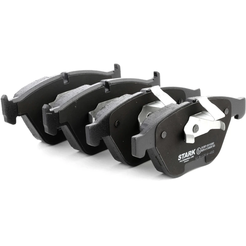 Image of STARK SKBP-0010060 Brake pad set Front Axle, prepared for wear warning indicator, without accessories, with anti-squeak plate Brake Pad Set,disc brak