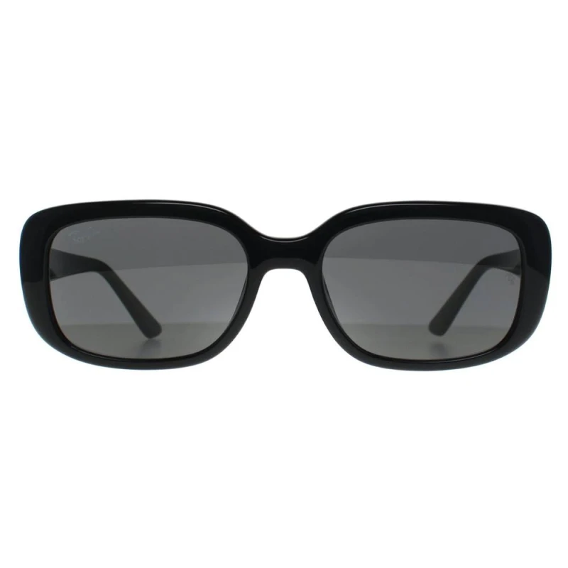 Image of Ray-Ban Womens Rectangle Polished Black Dark Grey RB4421D Bio Based Black Female One Size