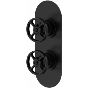 image of Hudson Reed Industrial Concealed Shower Valve Dual Handle - Matt Black