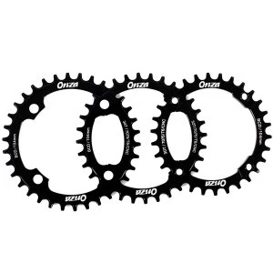 image of Onza Buzz Saw Narrow/Wide Chainring Alloy 7075 CNC 4 Bolt 30 Teeth Black