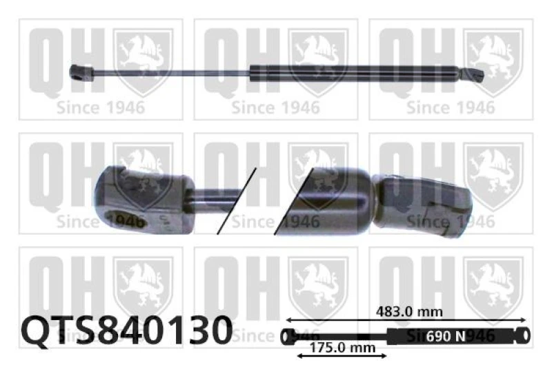 Image of QUINTON HAZELL Tailgate strut QUINTON HAZELL QTS840130