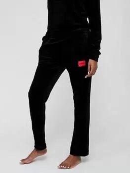 Image of HUGO Red Label Velour Lounge Joggers - Black, Size L, Women