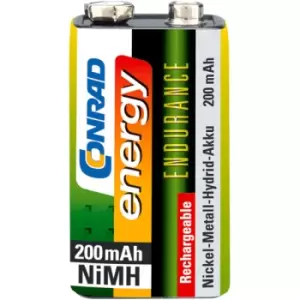 Image of Conrad Energy Rechargeable PP3 Battery x1 NiMH 200mAh 8.4V