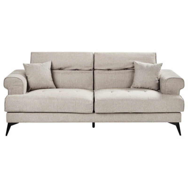 Image of Beliani Sofa 3 Seater Skive Fabric Taupe