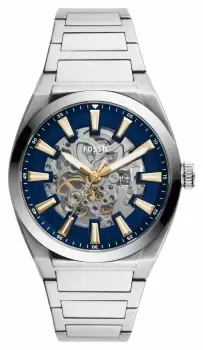Image of Fossil ME3220 Mens Everett Automatic Blue Open Heart Dial Watch