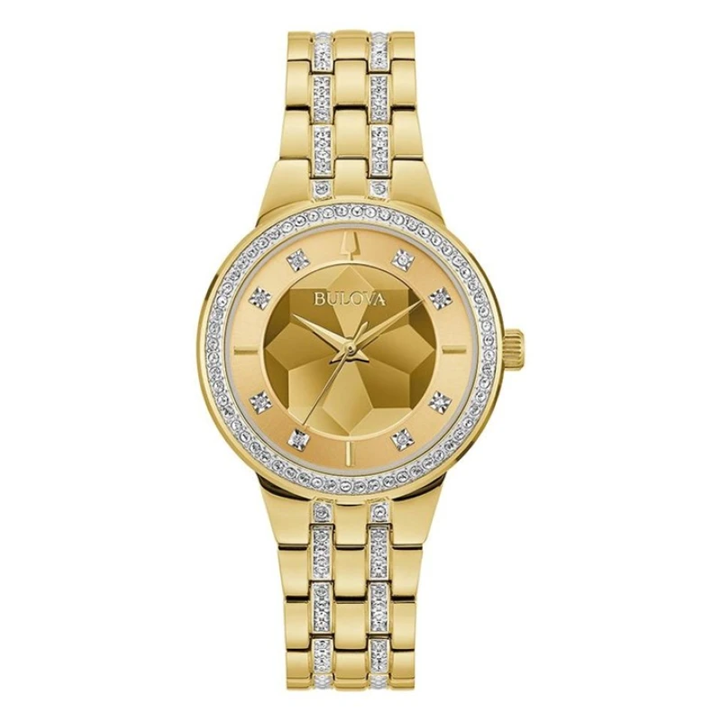Image of Bulova Crystal Phantom 97L176 Faceted Dial Bracelet Watch - W83216
