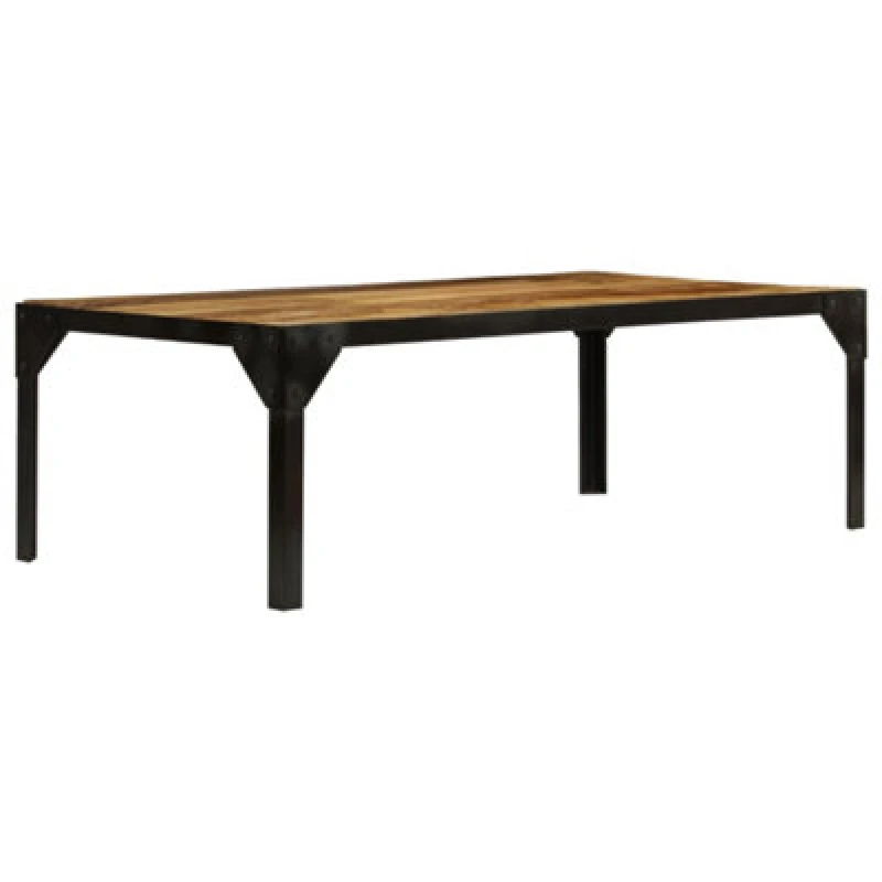 Image of VIDAXL Coffee Table Solid Rough Mango Wood and Steel 110cm Vidaxl 8718475626169