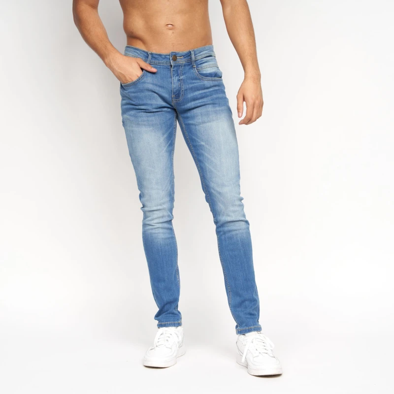 Image of Duck&Cover Maylead Mens Slim-Fit Five-Pocket Denim Jeans in Light Blue Size: 40S Light Blue Male 40S