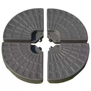 Image of Outsunny 4 Piece Cantilever Offset Patio Umbrella Circular Base Stand w/Carry Handles, Water & Sand Filled