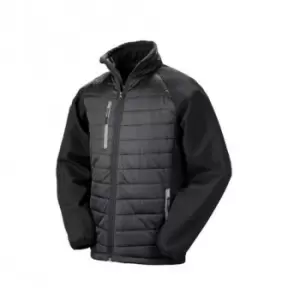 Image of Result Mens Black Compass Padded Soft Shell Jacket (2XL) (Black/Grey)