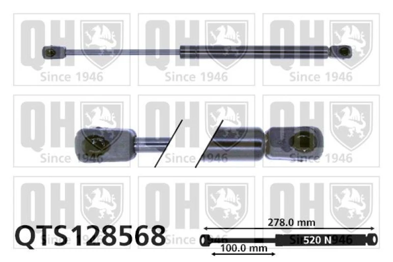 Image of QUINTON HAZELL Tailgate strut QUINTON HAZELL QTS128568