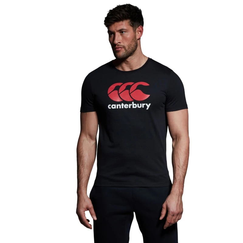 Image of Canterbury Canterbury Men Logo Cotton Blend T-Shirt in Black Size: X-Small Black XS Male 5063806446729