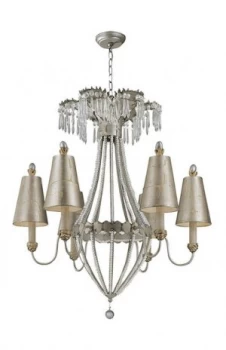 Image of 6 Light Multi Arm Chandelier Gold, Silver Finish, E27