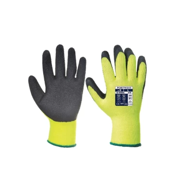 image of A140BK Thermal Grip Black/Yellow Cold Resistant Gloves - Size L