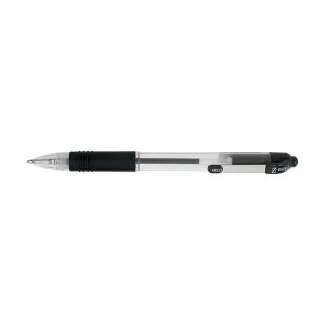 Image of Zebra Z-Grip Retractable Ballpoint Pen Metal Clip Medium Black - Pack of 12 Pens
