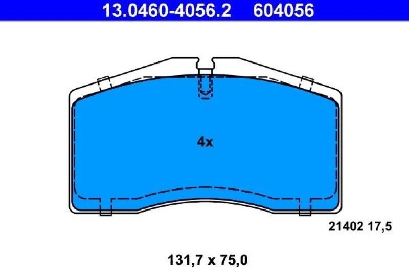 Image of ATE 13.0460-4056.2 Brake pad set excl. wear warning contact Brake Pad Set,disc brake (402)