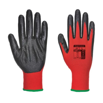 Image of Portwest Flexo Grip Nitrile Tradesmans Gloves Red / Black 2XL