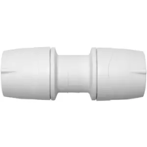 image of X10 Polypipe PolyMax MAX022 22mm Straight Pushfit Coupler Connector White