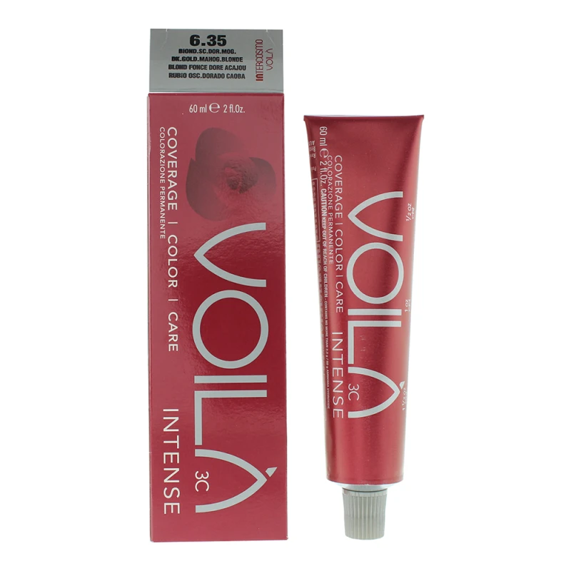 Image of Intercosmo Voila 3c Intense 6.35 Dark Golden Mahogany Blonde Hair Colour 60ml
