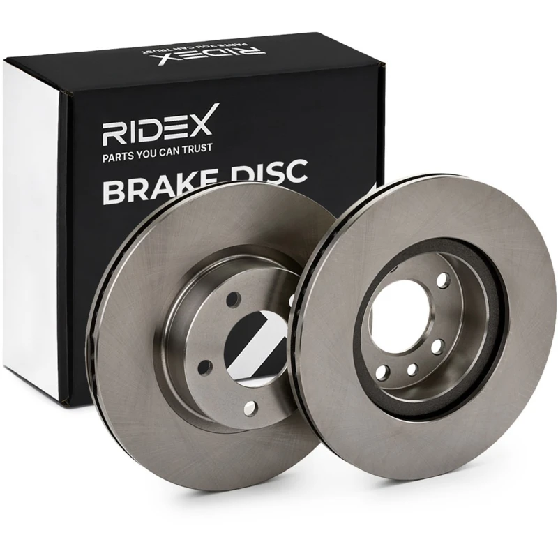 Image of RIDEX 82B1071 Brake disc Front Axle, Vented, Cast Iron, Uncoated, Untreated, without bolts/screws Cast Iron Brake Disc (82)