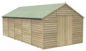 Image of Forest Garden 10 x 20ft 4Life Apex Overlap Pressure Treated Double Door Windowless Shed with Assembly