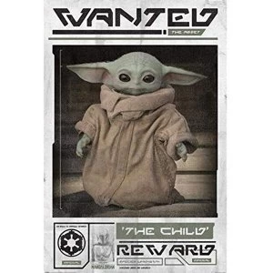 Image of Star Wars The Mandalorian Poster Wanted The Child 228